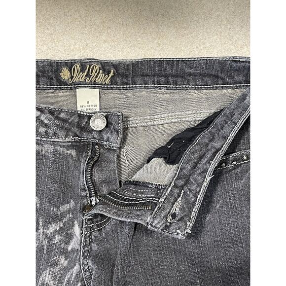 Red Rivet Jeans Black Spots/Gray Bedazzled/Embellished Pockets Women’s Size 9 - Picture 10 of 14